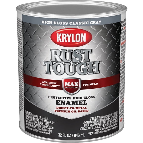 Valspar Anti-Rust Armor Indoor and Outdoor Gloss Gray Oil-Based Enamel Rust Prevention Paint 1 qt ( Pack of 1)