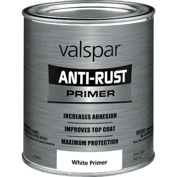 Valspar 21852 Anti-Rust Primer, Galvanized, White, 1 qt