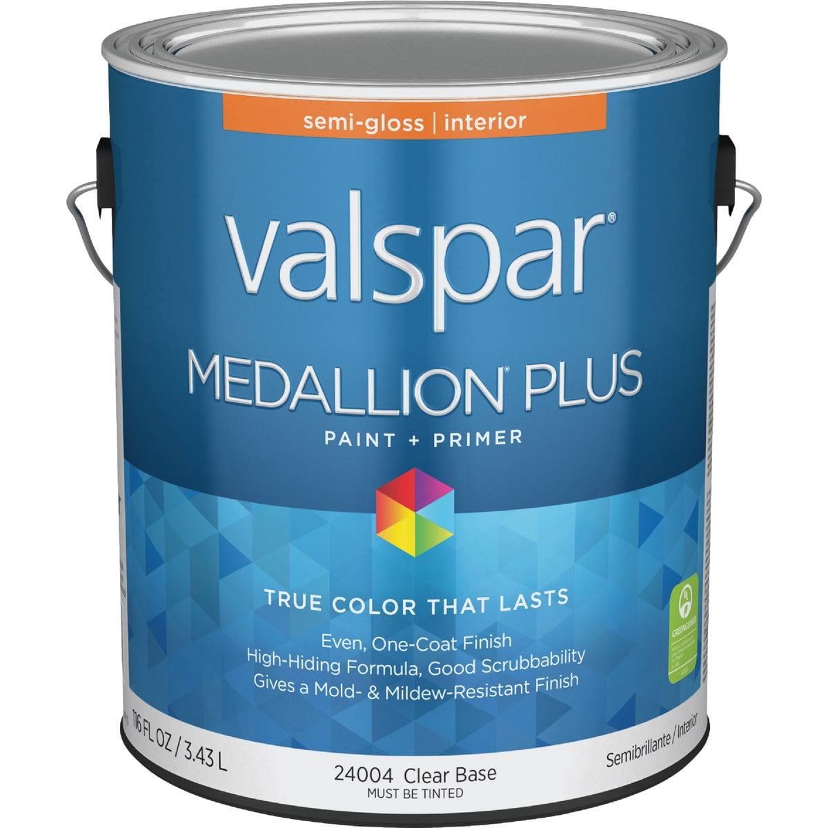 Valspar 24004 Clear Base Medallion Plus Interior Paint & Primer, Semi-Gloss, 1 Gallon