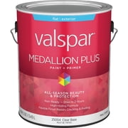 Valspar 25004 Clear Base Medallion Plus Exterior Paint & Primer, Flat, 1 Gallon