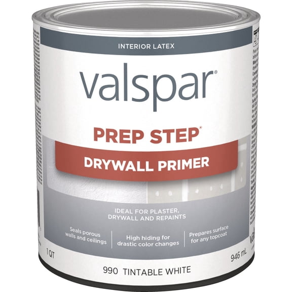 Valspar 44-990 QT Primer Latex, 1 Quart, White