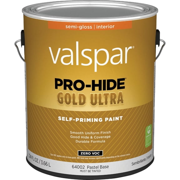 Valspar 64002 Pastel Base Pro-Hide Gold Ultra Interior Super One Coat Primer, Semi-Gloss, 1 Gallon