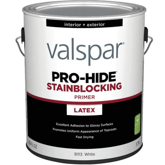 Valspar 91113 White Pro-Hide Interior/Exterior Stainblocking Bonding Primer, 1 Gallon