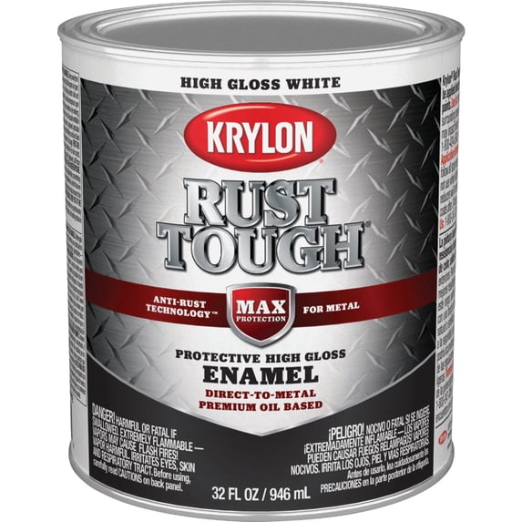 Valspar Anti-Rust Armor Indoor and Outdoor Gloss White Oil-Based Enamel Rust Prevention Paint 1 qt