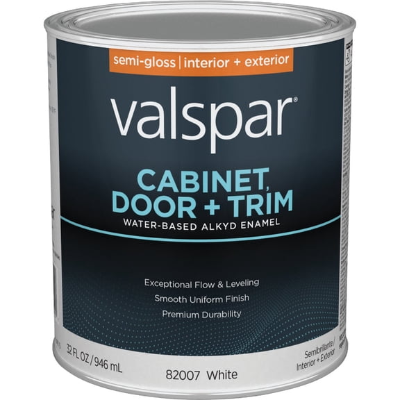Valspar AquaNamel White Semi-Gloss Enamel Household Paint, 1 qt