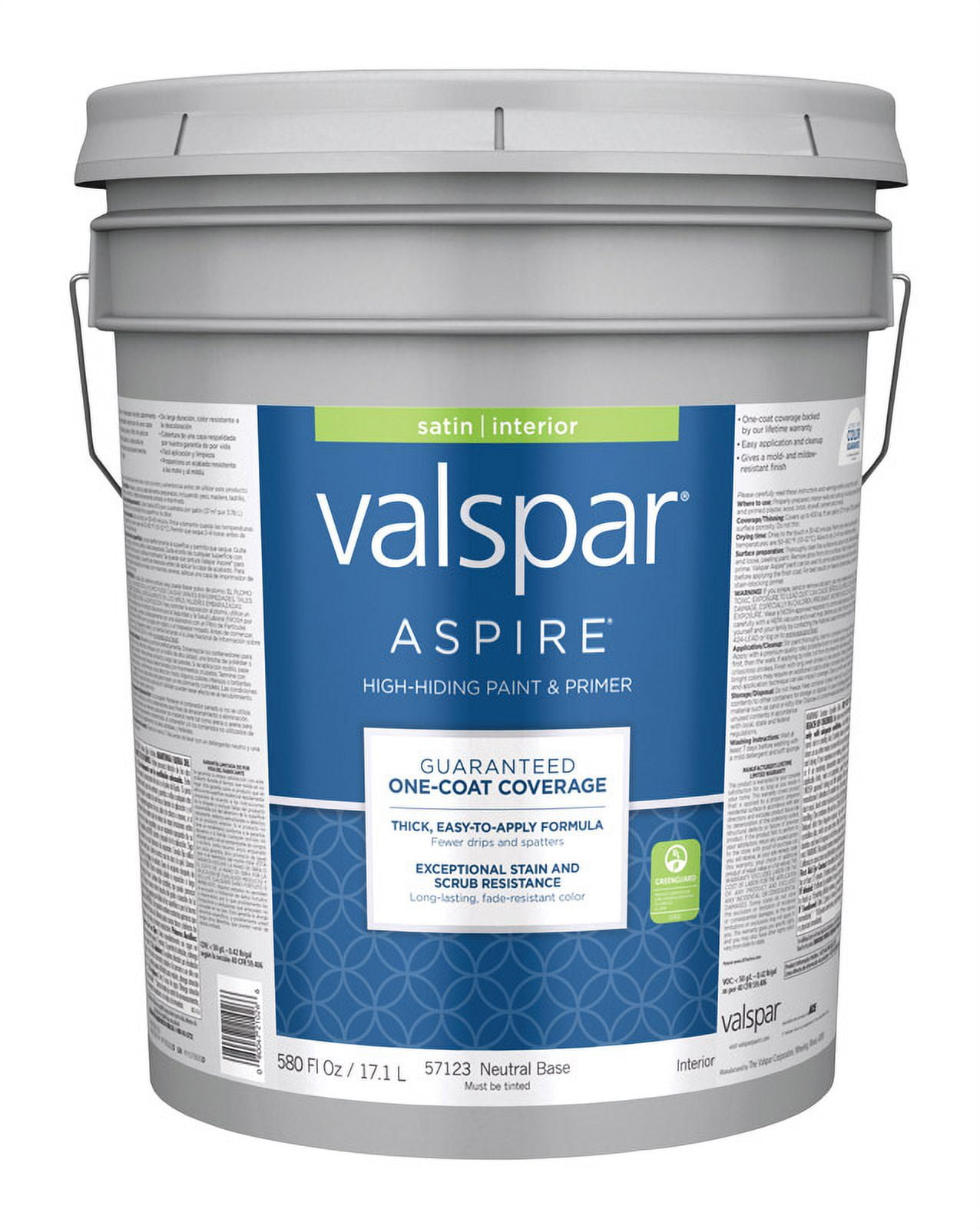 Valspar Aspire Satin Tintable Neutral Base Acrylic Latex Paint and