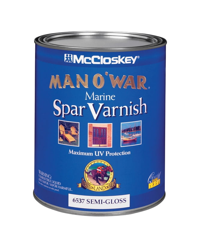 Valspar Brand 1 Quart Semi-Gloss Man O War Marine Spar Varnish Low VOC 80-653 Pack of 4