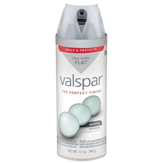 Valspar Brand 410-85060 SP 12 Oz Clear Flat Premium Enamel Spray Paint - Pack of 6
