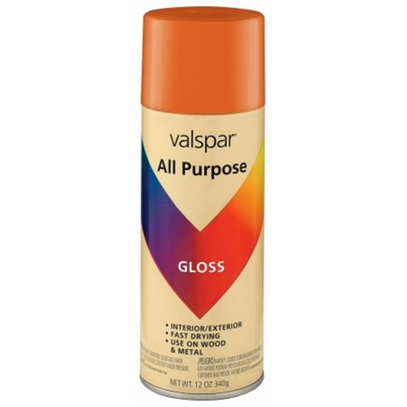 Valspar Brand 465-64005 SP 12 Oz Orange Gloss All Purpose Spray Paint - Pack of 6