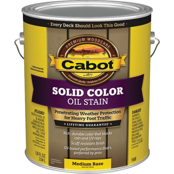 Valspar Cabot Solid Color Oil Based Decking Stain Wood Finish, 120 fl oz