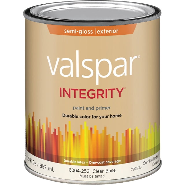 Valspar Integrity Latex Paint And Primer SemiGloss Exterior House