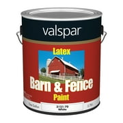 Valspar Latex Exterior Paint & Primer Flat - Barn & Fence, White - 1 Gal   Interior & Exterior Use, Professional Finish