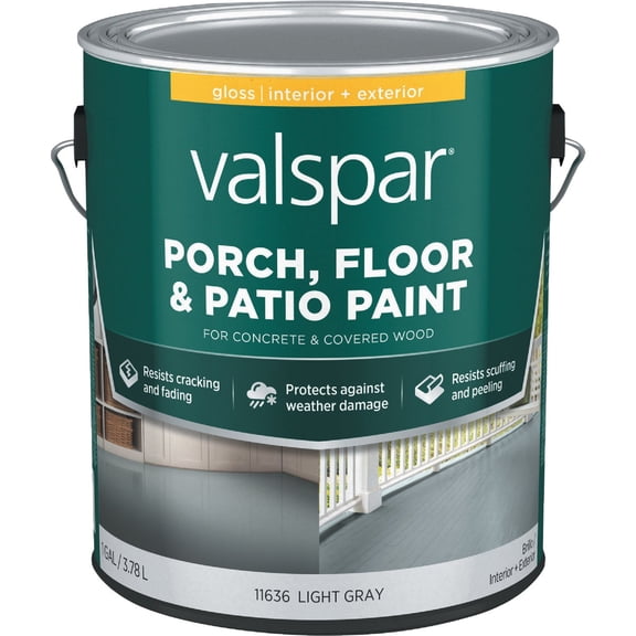 Valspar Latex Porch, Floor & Patio Paint Light Gray Concrete Paint - Single Pack