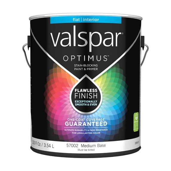 Valspar Optimus Flat Tintable Medium Base Acrylic Latex Paint and Primer 1 gal.