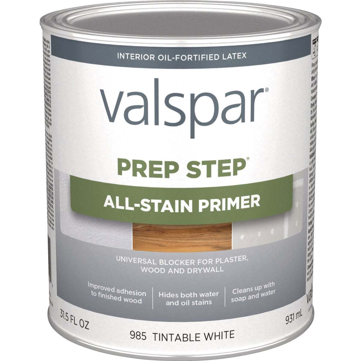 Valspar Prep Step 1 Qt. White All Stain Primer (Acrylic Alkyd) 044.0000985.005