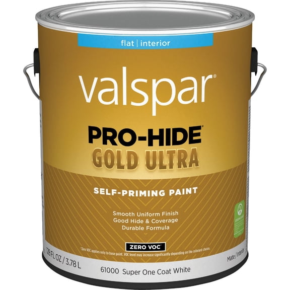 Valspar Pro-Hide Gold Ultra Zero VOC Latex Flat Interior Wall Paint - Single Pack