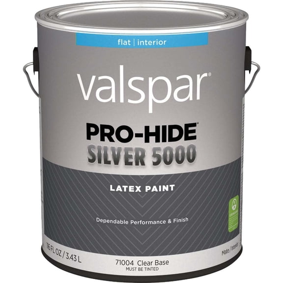 Valspar 028.0071004.007 Pro-Hide Silver 5000 Interior Paint, Flat Clear - 1 gal