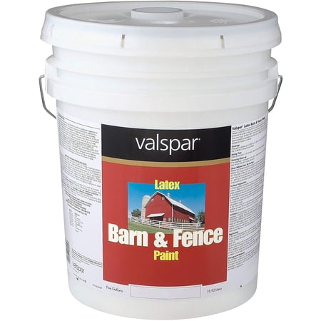Valspar Red 3125-10 Barn and Fence Latex Paint, 5 gal