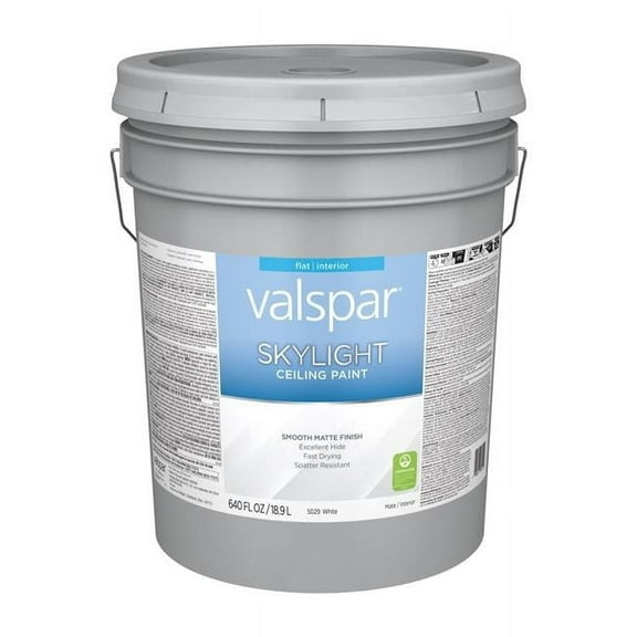 Valspar Skylight Ceiling Paint - Acrylic Latex, Flat, Interior - 5 gal, White