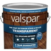 Valspar Stain & Sealer Transparent - 1 Gallon, Canyon Brown   Exterior Wood Surfaces, UV-Resistant Formula