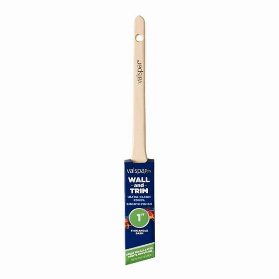 Valspar Wall and Trim 882545100 Sash Brush, 1 in W, Angle Brush, Polyester Bristle