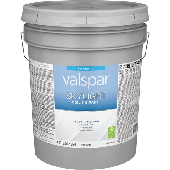 Valspar White Latex Interior Ceiling Paint, 5 gal