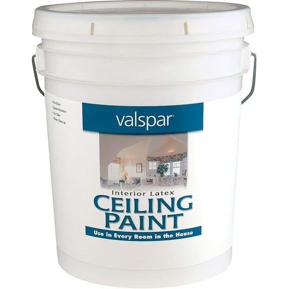 Valspar White Latex Interior Ceiling Paint, 5 gal