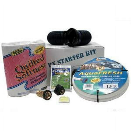 Valterra 03-5050LOT2 RV Start Up Kit; Deluxe Kit For Motorhomes; With 4-Pack Toilet Paper/ 15 Foot Drinking Water Hose/ 30 Amp to 15 Amp Electrical Adapter/ 2 Toilet Treatments AND MORE
