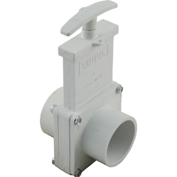 Valterra 6203 2" x 2" SPG 45 PSI PVC Gate Valve - White