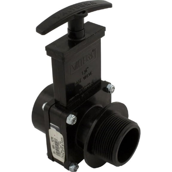 Valterra 7108 1.5" FPT x 1.5" MPT 45 PSI Gate Valve - Black