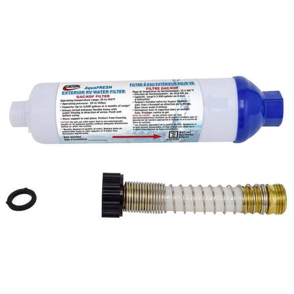 Valterra A011131VP INLINE WATER FILTER W/CONN, CARDED