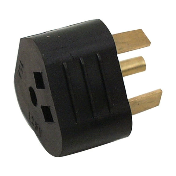 Valterra A10-3015A Mighty Cord Adapter Plug - 30AM to 15AF, Black (Bulk)
