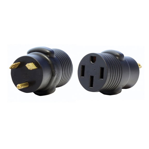 Valterra A10-3050A Mighty Cord Adapter Plug - 30AM to 50AF, Black (Bulk)