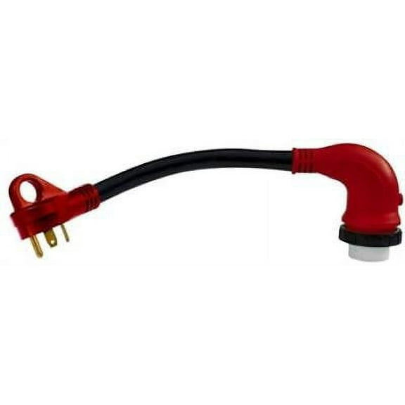 Valterra A10-3050D90 Mighty Cord 90 Led 30Am-50Af Adapter Cord - 12" - Red