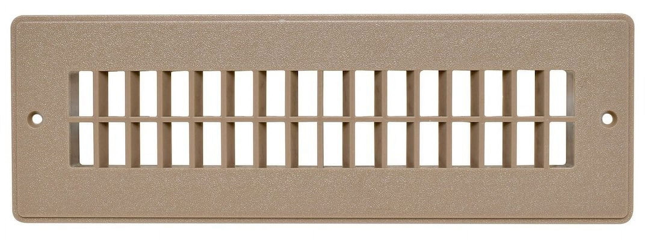 Light Brown Plastic Heat and A/C Floor Register with Damper