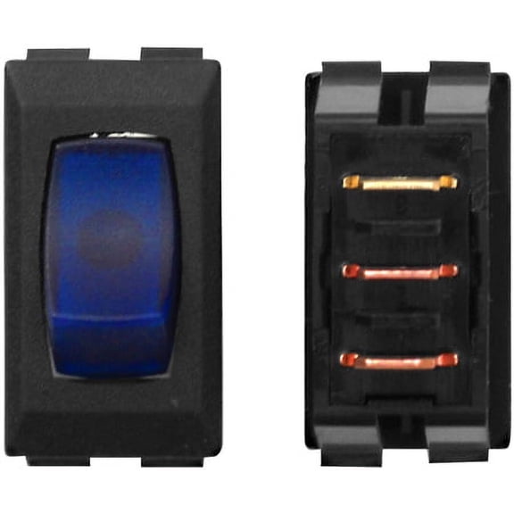 Valterra DG136PB SPST Illuminated On/Off Rocker Switch - Blue/Black - 3 Pack