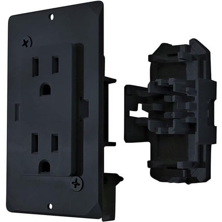 Valterra DG15BKVP Dual Receptacle With Cover, 125V, Black