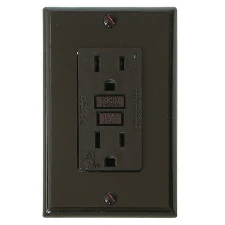 Diamond Group DG15BVP GFI Receptacle with LED Indicator Light - 15A, 120V, Brown