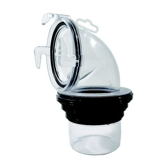 Valterra EZ Coupler F02-3112CLBK 90 Degree Bay RV Sewer Connection Fitting, Clear and Black, 0.92 lb