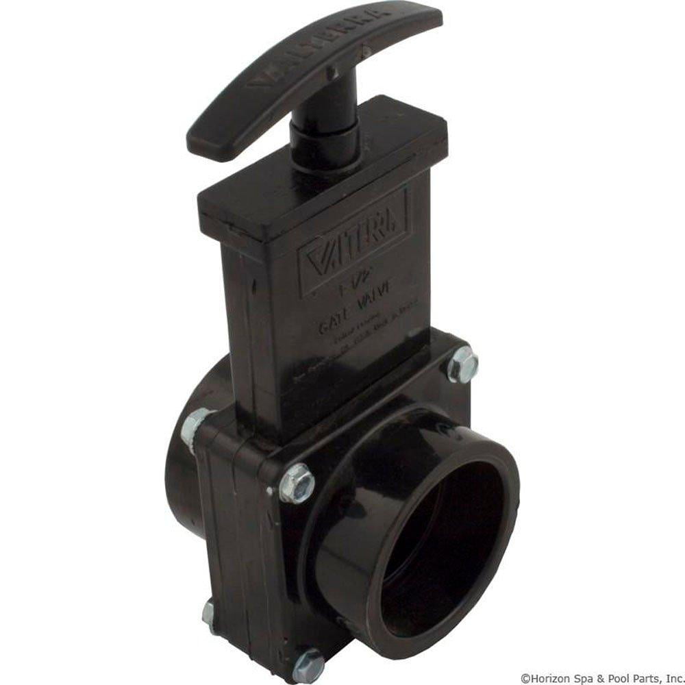 Valterra Black ABS Gate Valve with Stainless Steel Shaft, 1-1/2" Slip