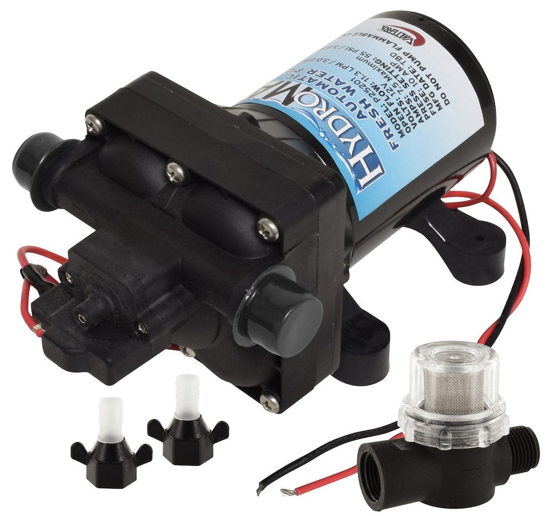 HydroMax Black Compact Automatic RV Freshwater Pump