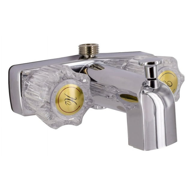 Valterra Phoenix PF213321 Two-Handle 4" Shower Valve With D-Spud – Brass, Chrome Finish For RV & Marine
