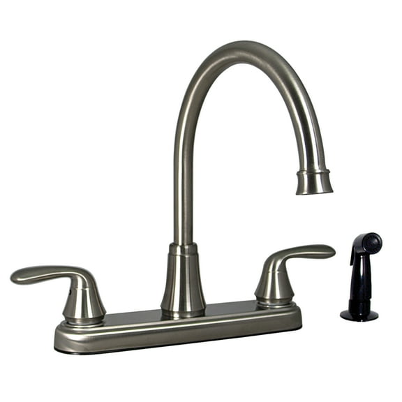 Valterra PF231401 Two-Handle 8" Hybrid Kitchen with High-Arc Spout with Side Spray - Brushed Nickel