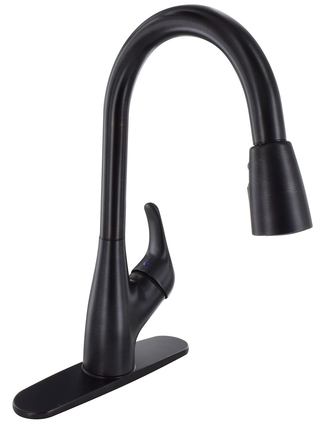 Rubbed Bronze Single Handle Kitchen Faucet with Pull-down Spray