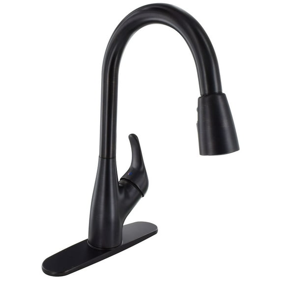 Valterra PF231561 Single-Handle Pull Down Hybrid Kitchen Faucet with Spray Shut-Off - Rubbed Bronze