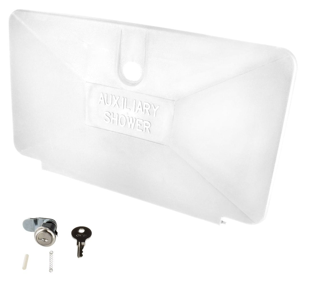 White Plastic Outdoor Auxiliary Shower Kit with Lock