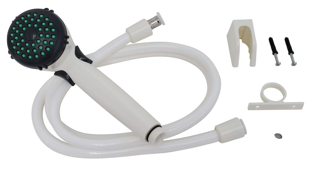 Valterra PF276046 Single-Function Handheld Shower Kit with 60" Vinyl Hose and Trickle Shut-Off - White