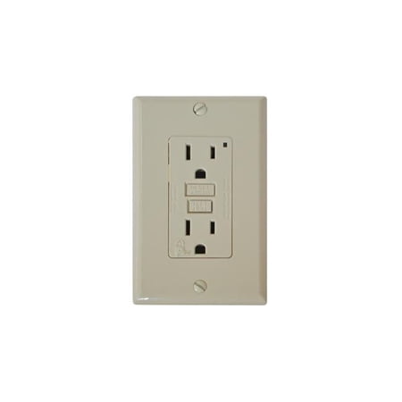 Valterra Products Gfi Receptacle with LED Indicator Light, Ivory
