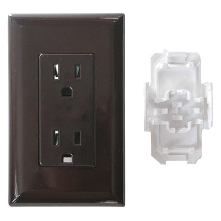 Valterra Products LLC DG15BRVP 15 AMP DECOR RECEPTACLE WITH COVER - BROWN / EA