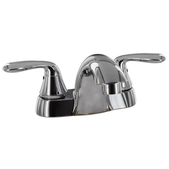 Valterra Products VLPPF212301 4 in. Chrome Lavatory Faucet with Pop Up Plastic 2 Knob